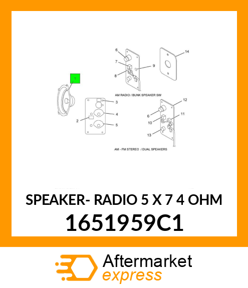 SPEAKER- RADIO 5 X 7 4 OHM 1651959C1