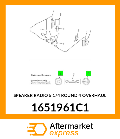 SPEAKER RADIO 5 1/4 ROUND 4 OVERHAUL 1651961C1