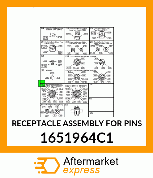 RECEPTACLE ASSEMBLY FOR PINS 1651964C1