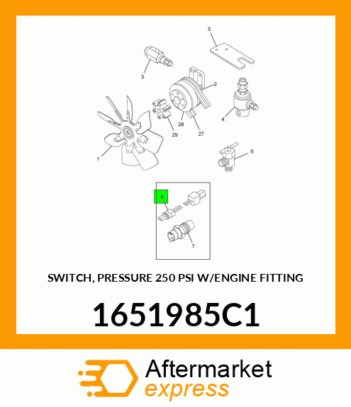 SWITCH, PRESSURE 250 PSI W/ENGINE FITTING 1651985C1