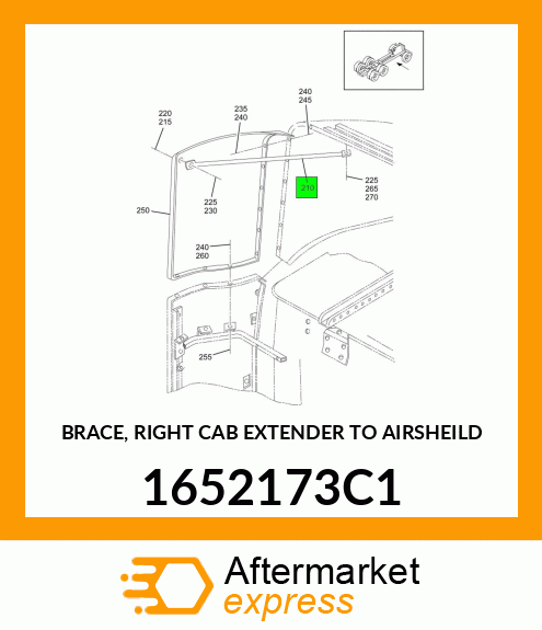 BRACE, RIGHT CAB EXTENDER TO AIRSHEILD 1652173C1