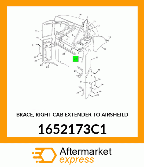 BRACE, RIGHT CAB EXTENDER TO AIRSHEILD 1652173C1