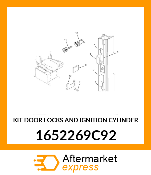 KIT DOOR LOCKS AND IGNITION CYLINDER 1652269C92