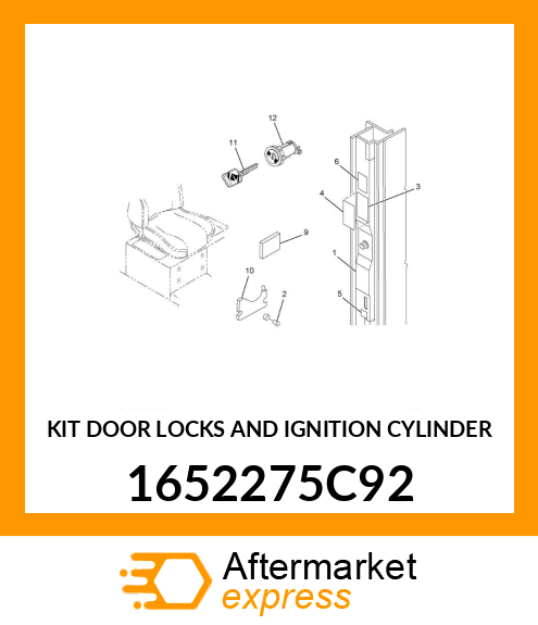 KIT DOOR LOCKS AND IGNITION CYLINDER 1652275C92