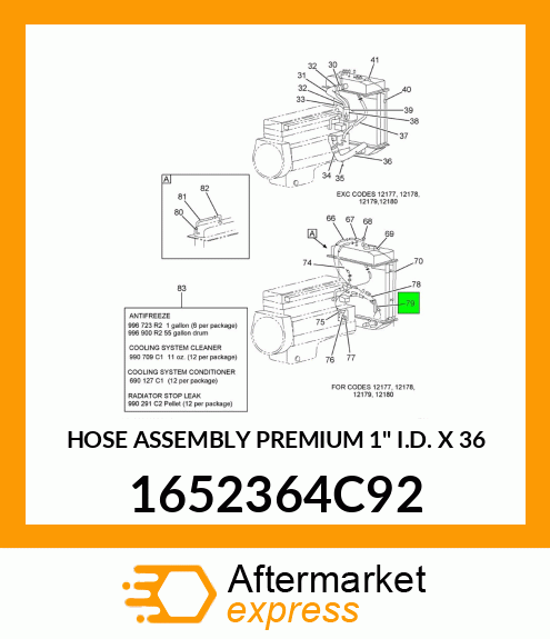 HOSE ASSEMBLY PREMIUM 1" I.D. X 36 1652364C92