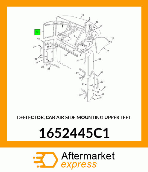 DEFLECTOR, CAB AIR SIDE MOUNTING UPPER LEFT 1652445C1