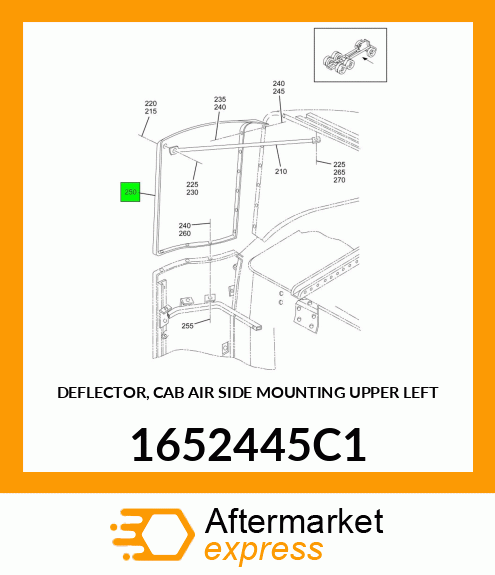 DEFLECTOR, CAB AIR SIDE MOUNTING UPPER LEFT 1652445C1