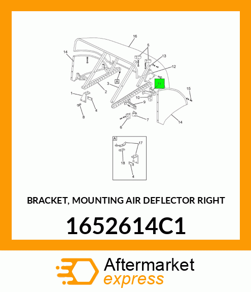 BRACKET, MOUNTING AIR DEFLECTOR RIGHT 1652614C1