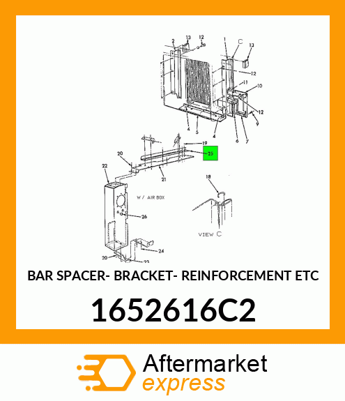 BAR SPACER- BRACKET- REINFORCEMENT ETC 1652616C2