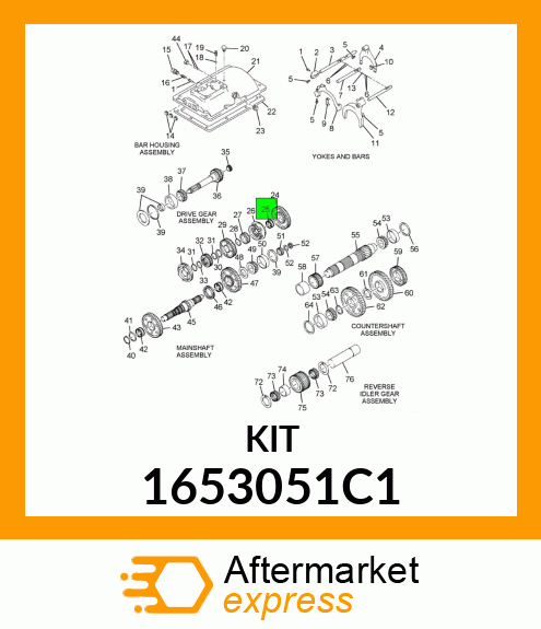 KIT, MAIN SHAFT NEEDLE BEARING 2ND 1653051C1