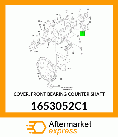 COVER, FRONT BEARING COUNTER SHAFT 1653052C1