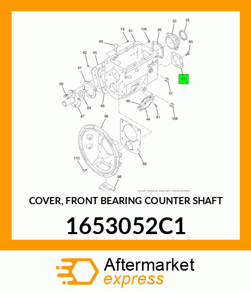 COVER, FRONT BEARING COUNTER SHAFT 1653052C1