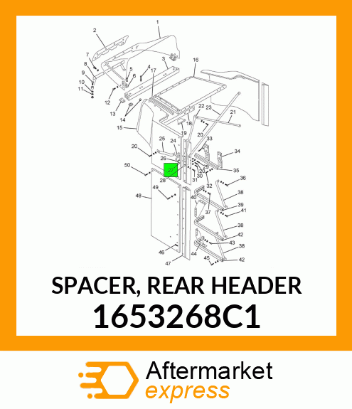 SPACER, REAR HEADER 1653268C1