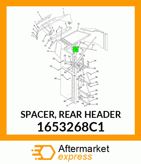 SPACER, REAR HEADER 1653268C1