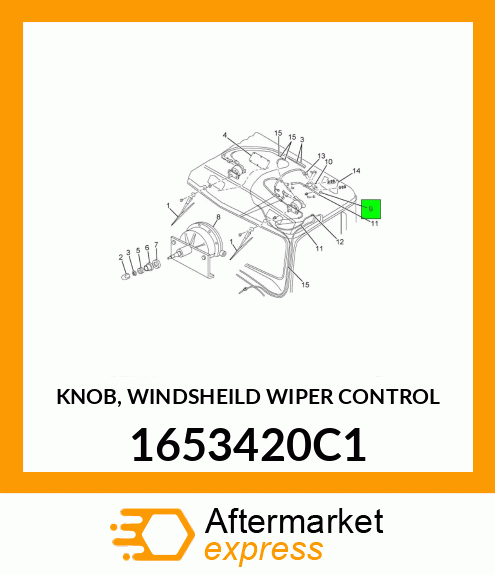 KNOB, WINDSHEILD WIPER CONTROL 1653420C1