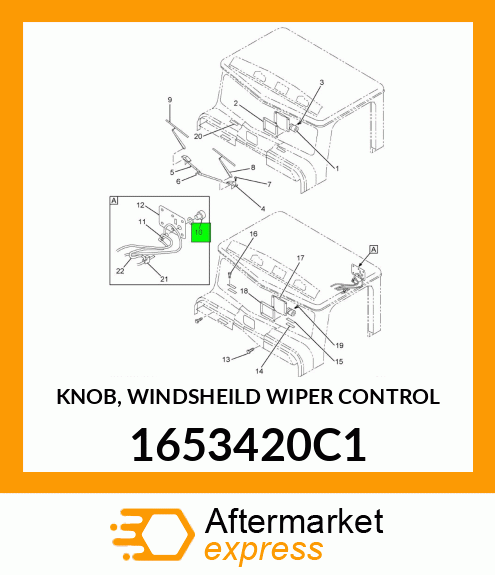 KNOB, WINDSHEILD WIPER CONTROL 1653420C1