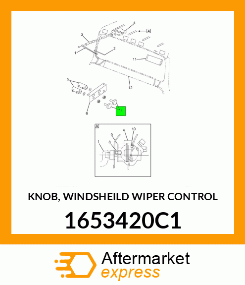 KNOB, WINDSHEILD WIPER CONTROL 1653420C1