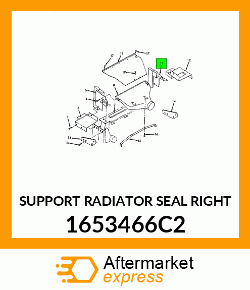 SUPPORT RADIATOR SEAL RIGHT 1653466C2