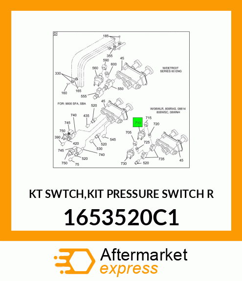 KT SWTCH,KIT PRESSURE SWITCH R 1653520C1