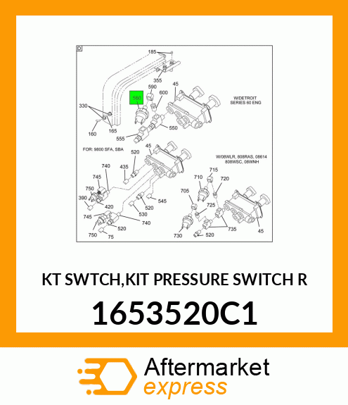 KT SWTCH,KIT PRESSURE SWITCH R 1653520C1