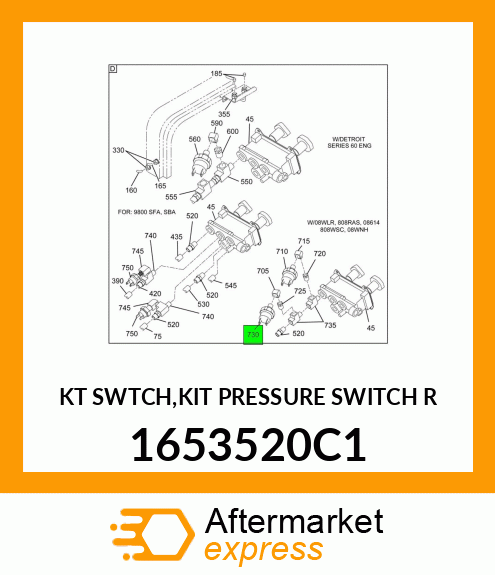 KT SWTCH,KIT PRESSURE SWITCH R 1653520C1