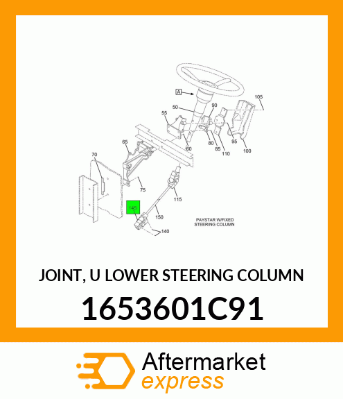 JOINT, "U" LOWER STEERING COLUMN 1653601C91