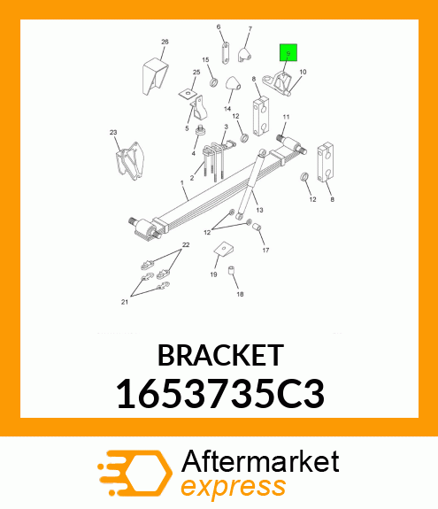 BRACKET, FRONT SPRING REAR W/DROP SIDE MEMBER 1653735C3