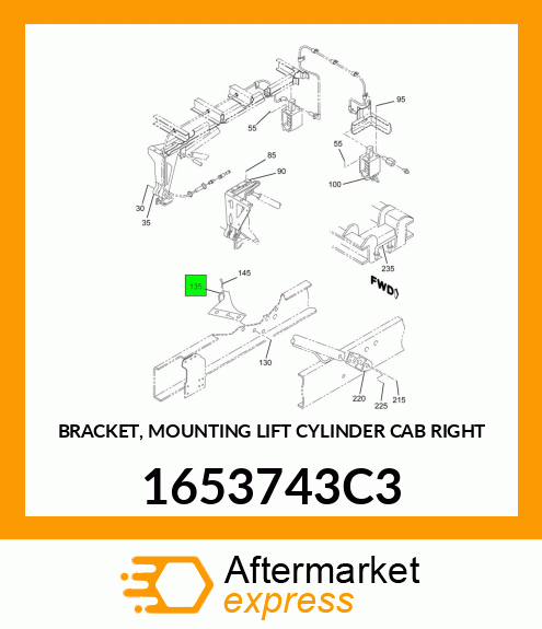 BRACKET, MOUNTING LIFT CYLINDER CAB RIGHT 1653743C3