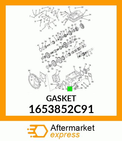 GASKET P.T.O. COVER 6-HOLE 1653852C91