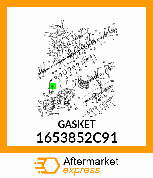 GASKET P.T.O. COVER 6-HOLE 1653852C91