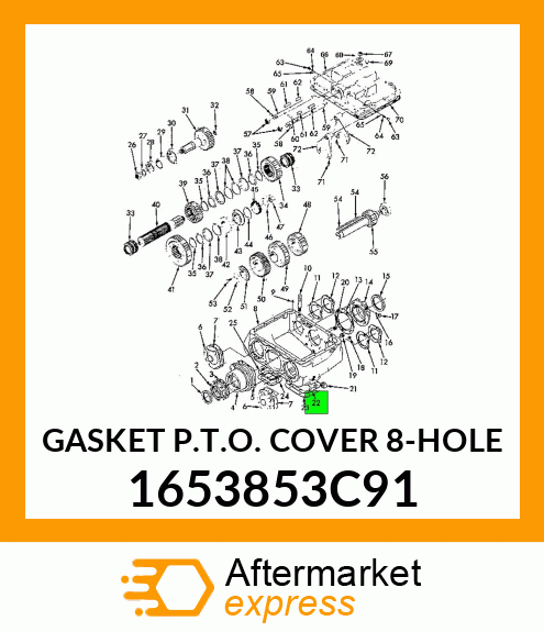 GASKET P.T.O. COVER 8-HOLE 1653853C91