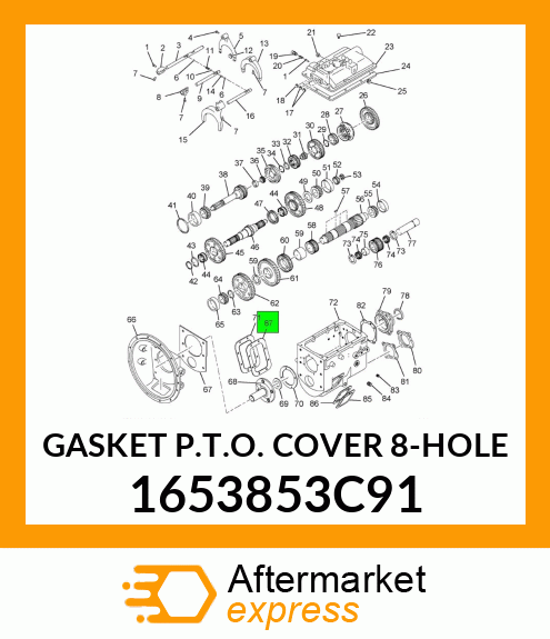 GASKET P.T.O. COVER 8-HOLE 1653853C91