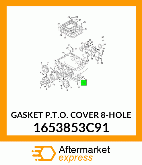 GASKET P.T.O. COVER 8-HOLE 1653853C91