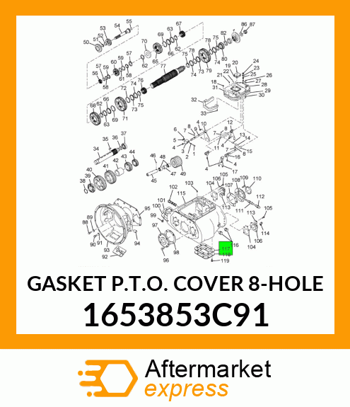 GASKET P.T.O. COVER 8-HOLE 1653853C91