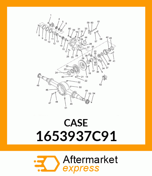 CASE DIFFERENTIAL ASSEMBLY W/BOLTS 1653937C91