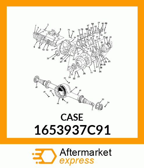 CASE DIFFERENTIAL ASSEMBLY W/BOLTS 1653937C91