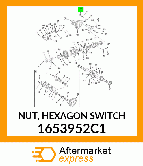 NUT, HEXAGON SWITCH 1653952C1