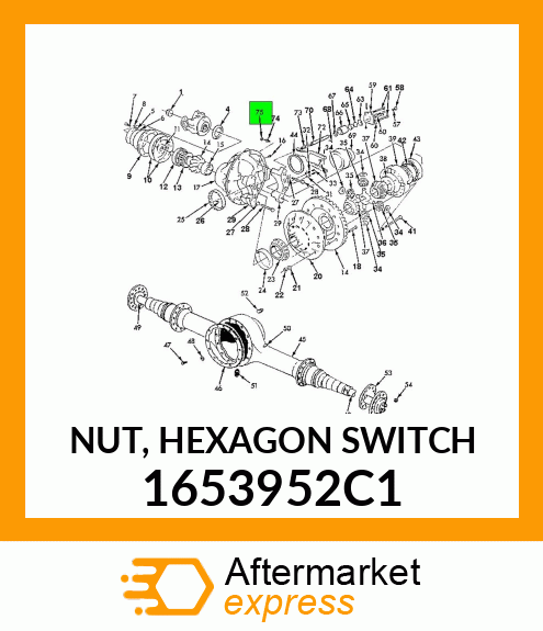 NUT, HEXAGON SWITCH 1653952C1