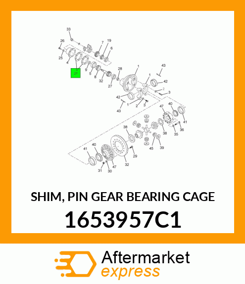 SHIM, PIN GEAR BEARING CAGE 1653957C1