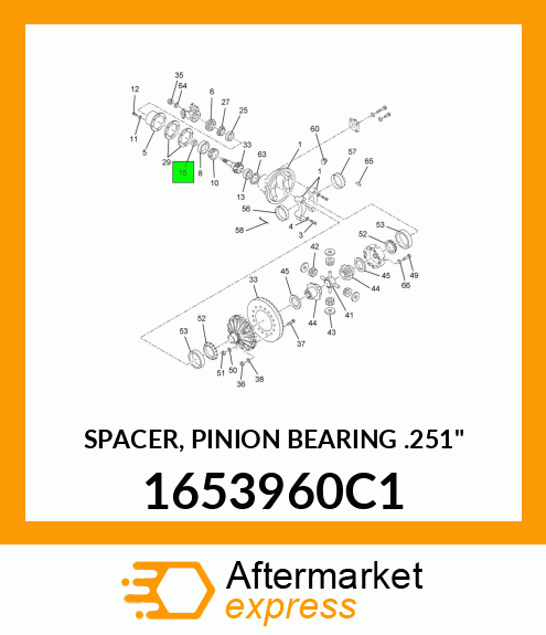 SPACER, PINION BEARING .251" 1653960C1