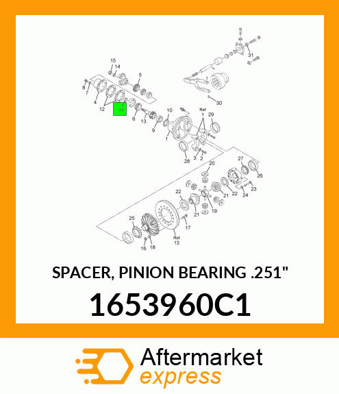 SPACER, PINION BEARING .251" 1653960C1