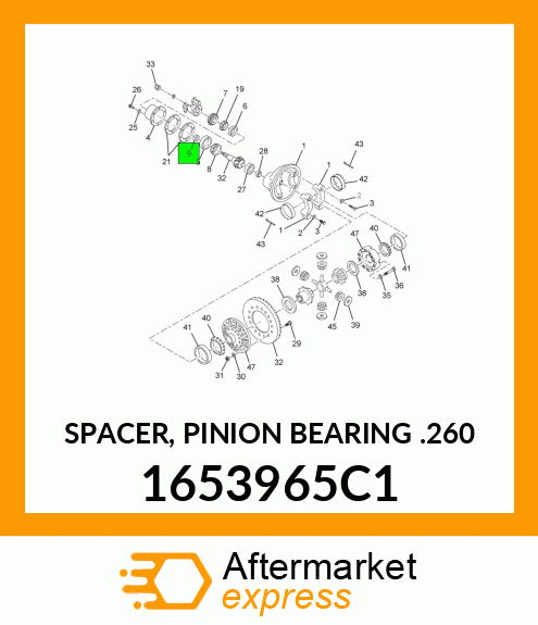 SPACER, PINION BEARING .260" 1653965C1