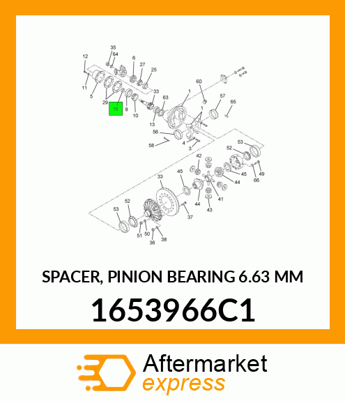 SPACER, PINION BEARING 6.63 MM 1653966C1