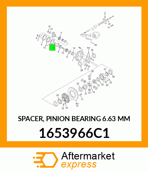 SPACER, PINION BEARING 6.63 MM 1653966C1