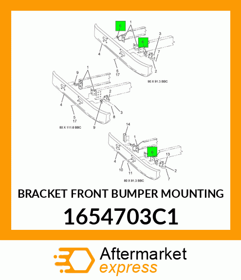 BRACKET FRONT BUMPER MOUNTING 1654703C1