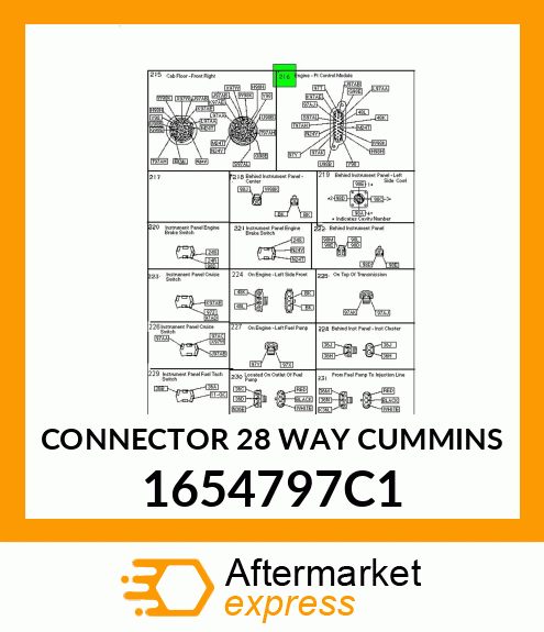 CONNECTOR 28 WAY CUMMINS 1654797C1