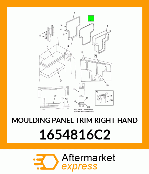 MOULDING PANEL TRIM RIGHT HAND 1654816C2