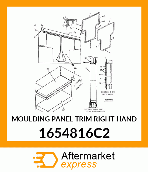 MOULDING PANEL TRIM RIGHT HAND 1654816C2