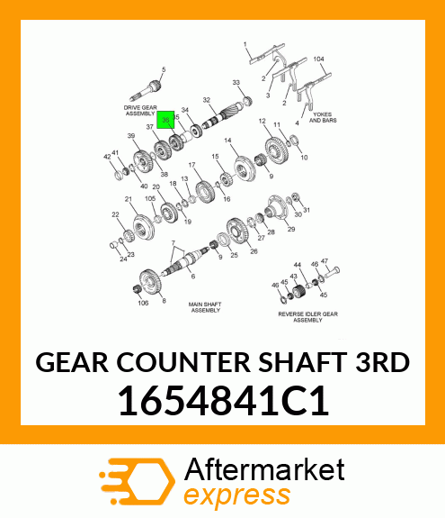 GEAR COUNTER SHAFT 3RD 1654841C1