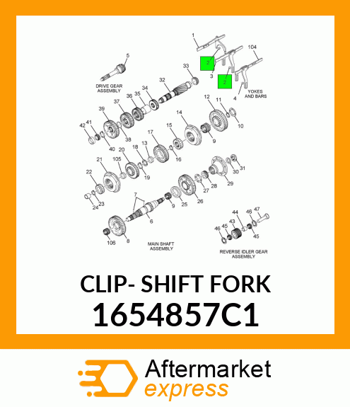 CLIP- SHIFT FORK 1654857C1